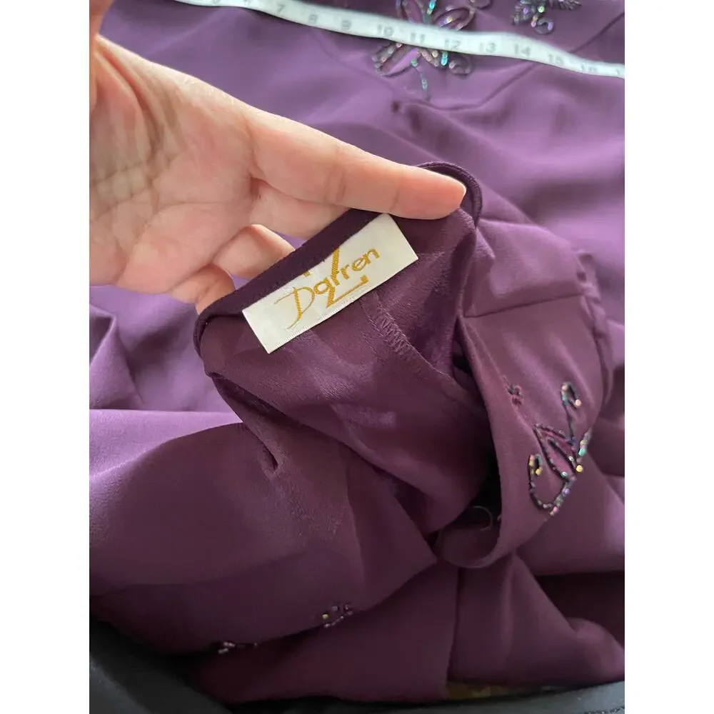 Vintage y2k purple maxi set‎ evening formal wedding large